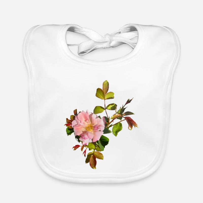 Fleur de rose rose délicate Bavoir bio Bébé