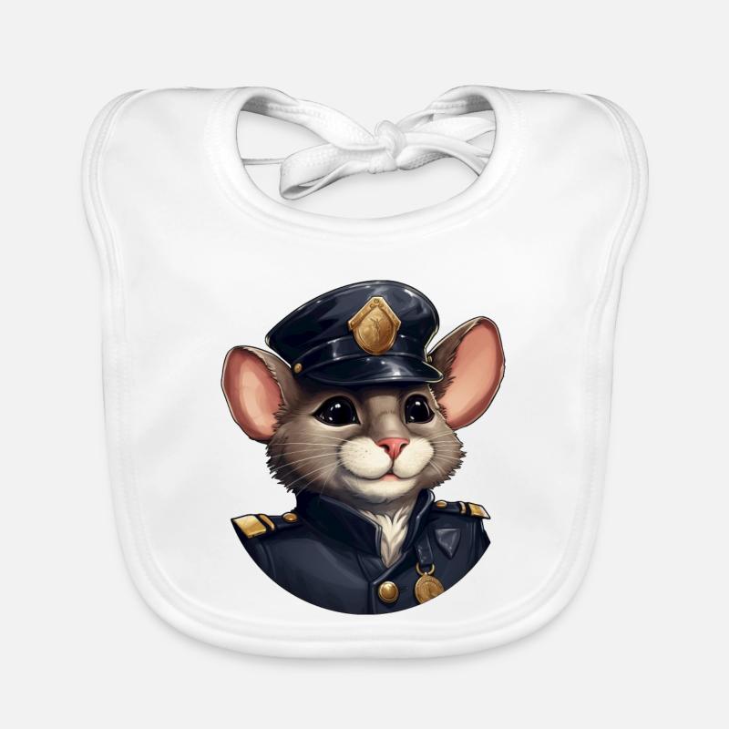 Mice Policeman Organic Baby Bibs