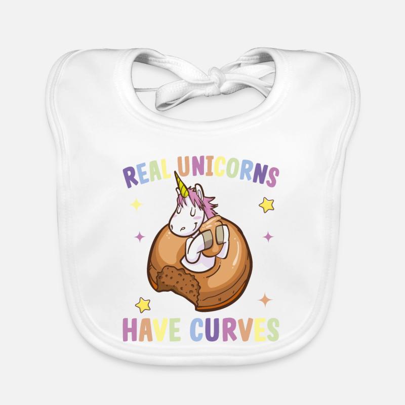 Echtes Einhorn hat Kurven mollig Einhornfan Baby Bio-Lätzchen