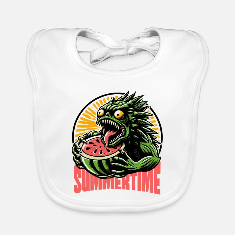 Summertime Summer Vibes Plage Melon Monstre Bavoir bio Bébé