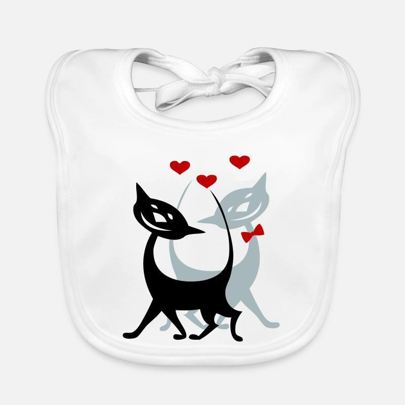 Chats amoureux Bavoir bio Bébé