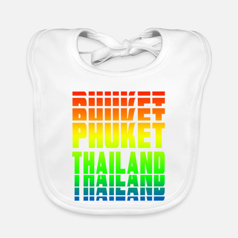 Phuket Thailand Regenbogen Design Baby Bio-Lätzchen
