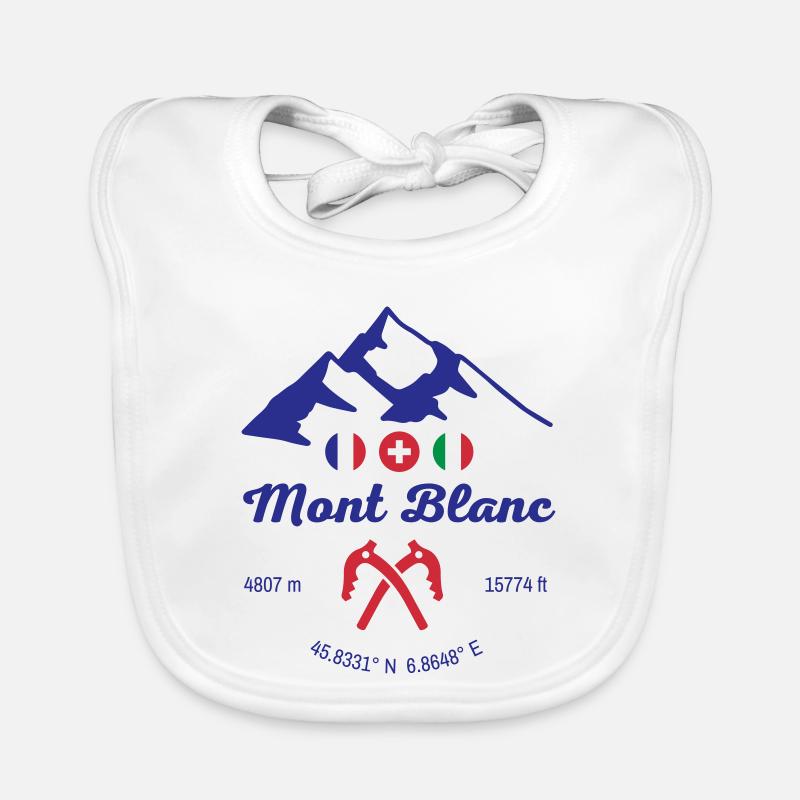 Plus haute montagne des Alpes du Mont-Blanc - Bavoir bio Bébé - blanc