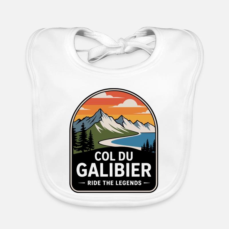 Col du Galibier Radsport-Panel - Baby Bio-Lätzchen - Weiß