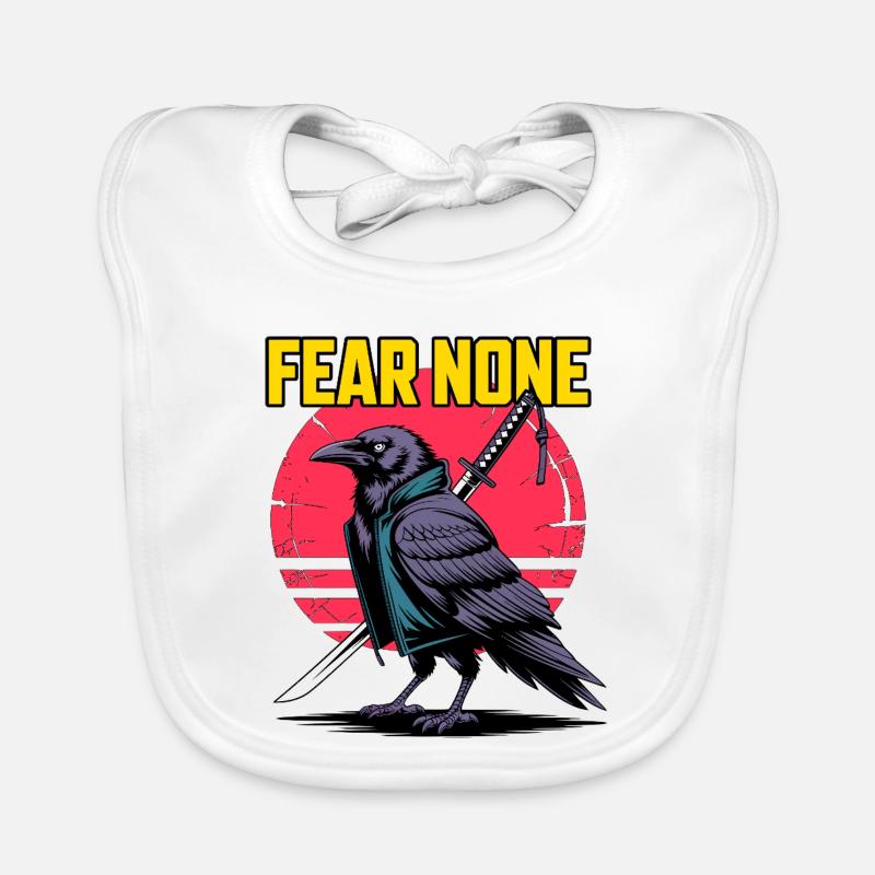 Samurai Raven Fear None Design Bavoir bio Bébé