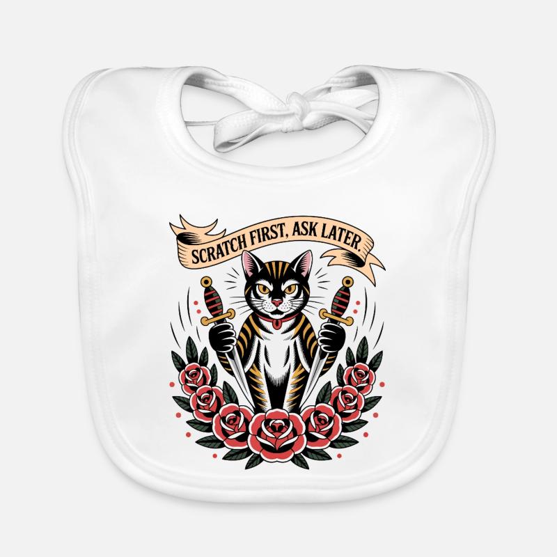 Scratch First Cat Organic Baby Bibs