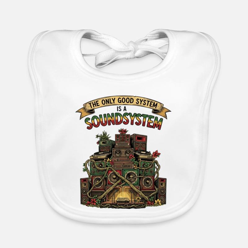 Sound System Collage Dub Reggae Organic Baby Bibs