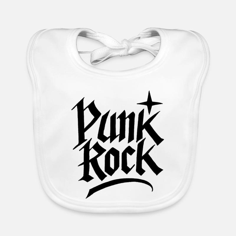 Punk Rock Gothic Lettering Organic Baby Bibs