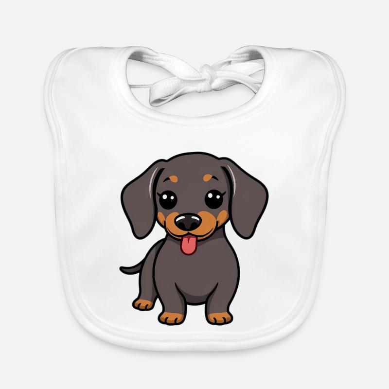 Chien teckel Bavoir bio Bébé
