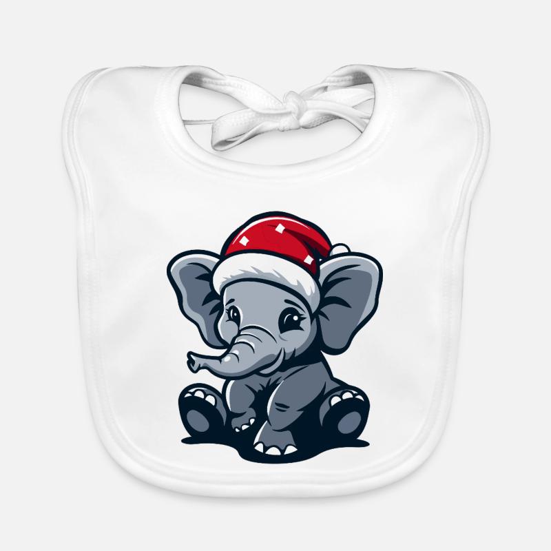 Noël des éléphants Bavoir bio Bébé