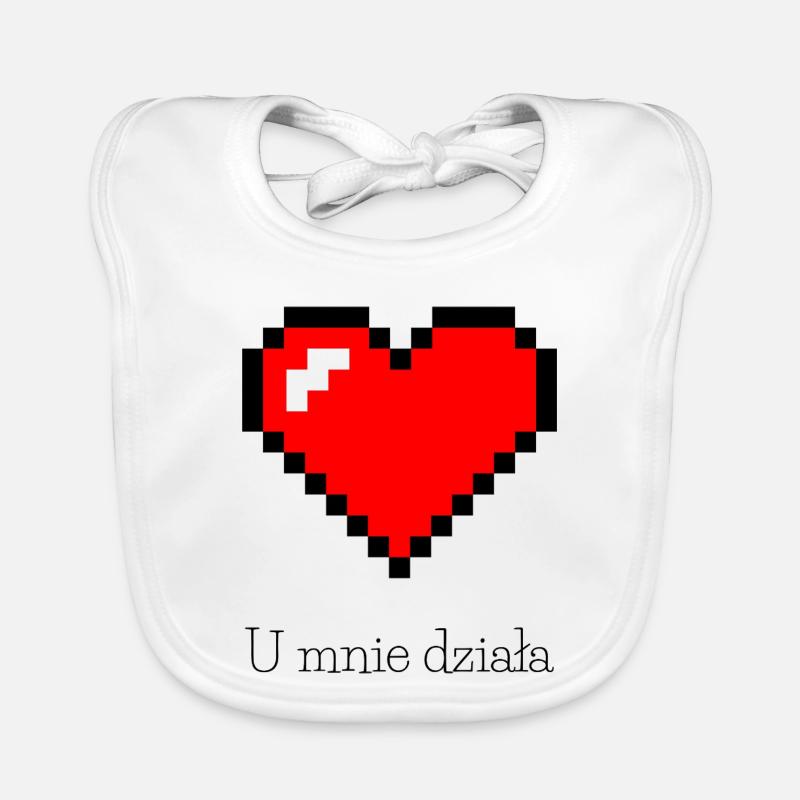 Pixelated red cheese on black background Organic Baby Bibs