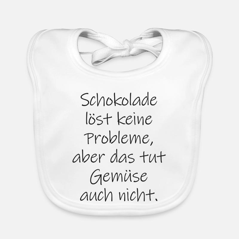Chocolate doesn't solve any problems funny saying Organic Baby Bibs