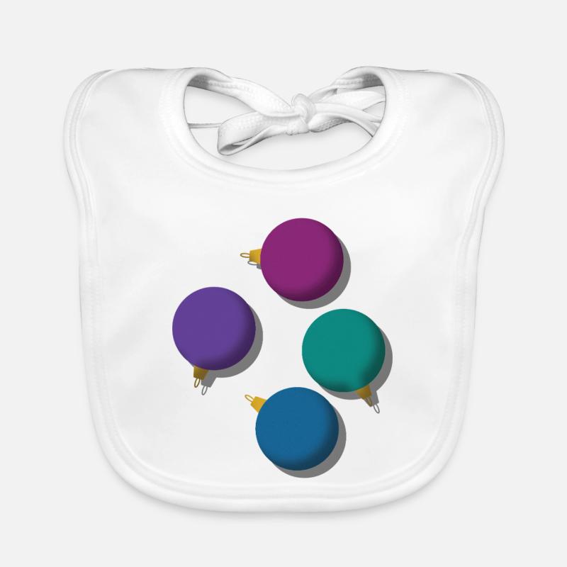 4 boules de Noël colorées Bavoir bio Bébé