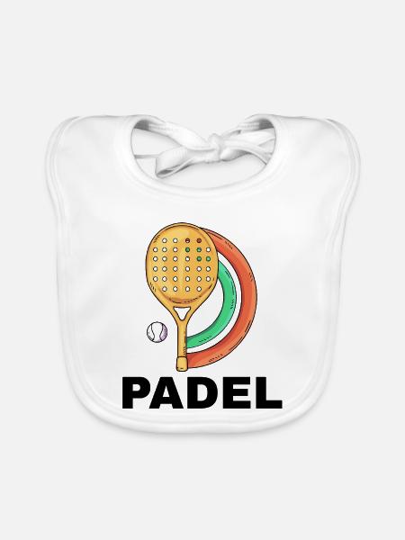 I can't I have padel - Organic Baby Bibs - white - Front