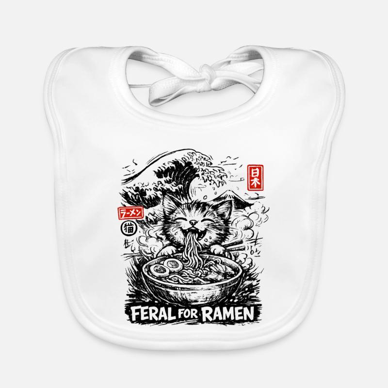 Ramen Cat Kanagawa Organic Baby Bibs