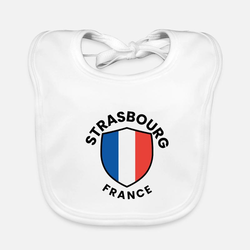 Bouclier de Strasbourg Drapeau français Bavoir bio Bébé
