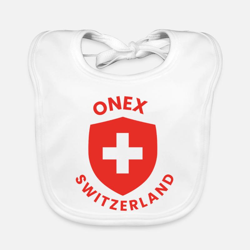 Bouclier suisse avec croix blanche Bavoir bio Bébé