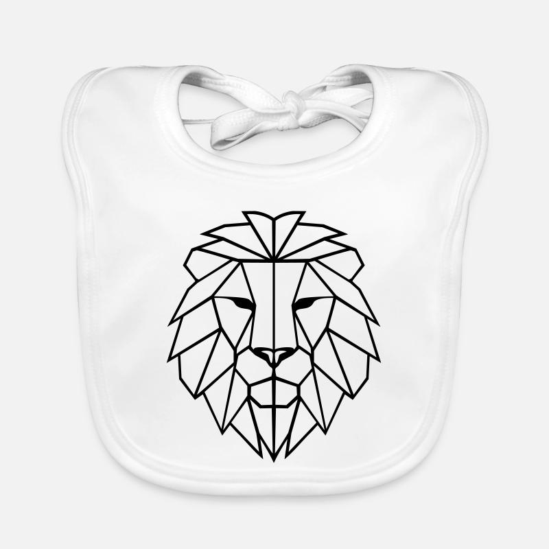 Polygone Lion - Bavoir bio Bébé - blanc