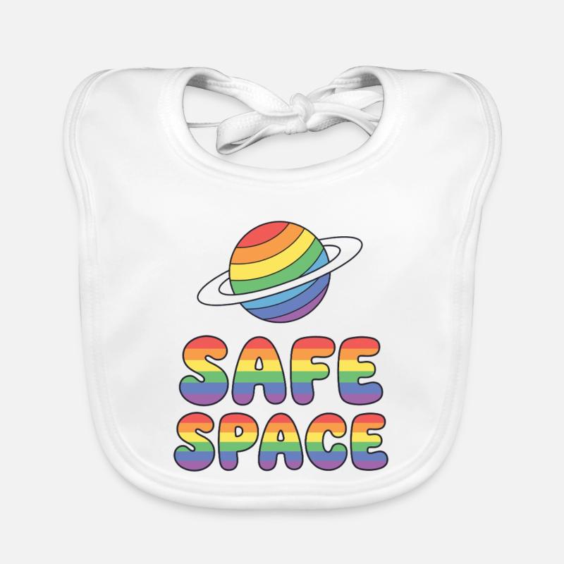 LBGTQIA+ Safe Space Pride Month Sticker - Safe Spa Organic Baby Bibs