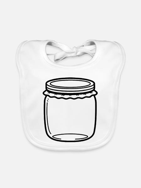 Jam Jar Gliederung - Baby Bio-Lätzchen - Weiß - Vorne