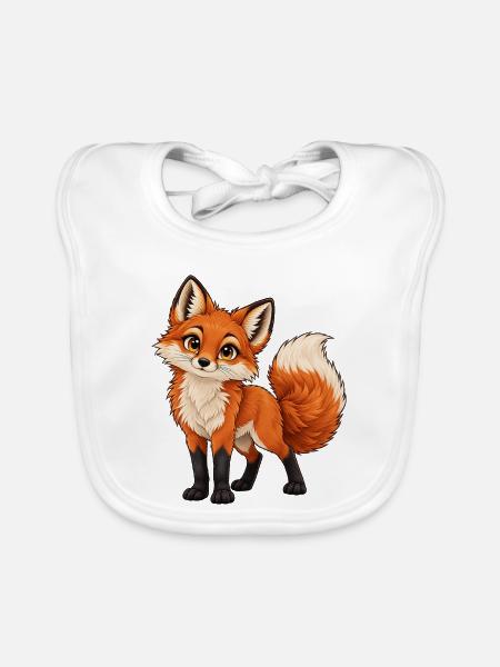 Frecher Rotfuchs - Baby Bio-Lätzchen - Weiß - Vorne