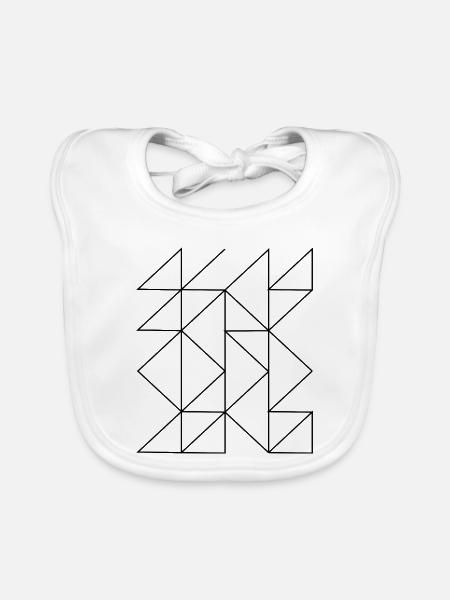 Geometrische Linienzusammensetzung - Baby Bio-Lätzchen - Weiß - Vorne