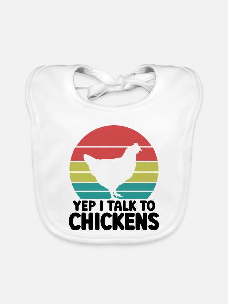 Huhn Spruch Humor Retro - Baby Bio-Lätzchen - Weiß - Vorne
