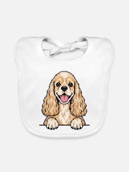American Cocker Spaniel - Baby Bio-Lätzchen - Weiß - Vorne