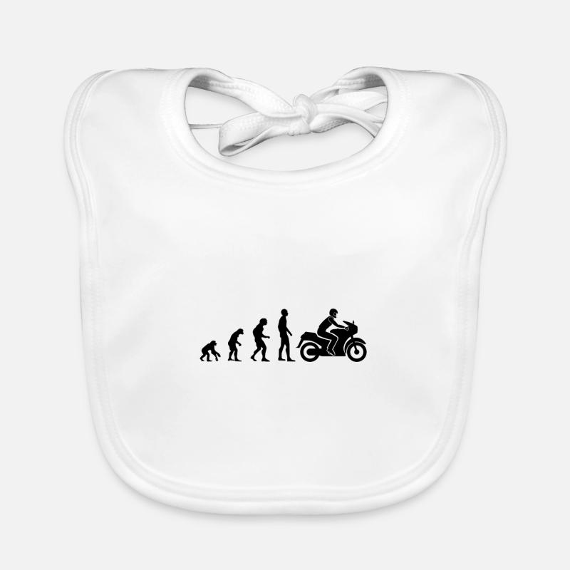 evolution motard biker motocyclisme - Bavoir bio Bébé - blanc