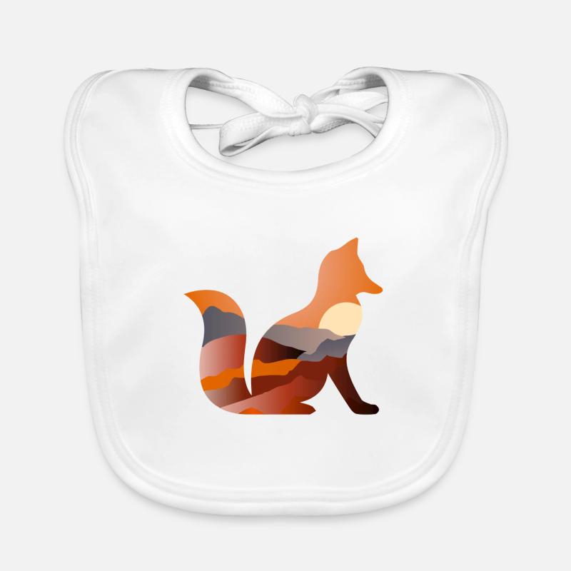 Renard - Bavoir bio Bébé - blanc