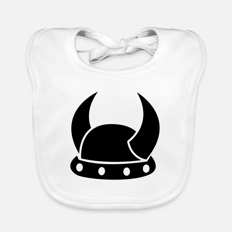 A simple VIKING horned MEDIEVAL helmet Organic Baby Bibs