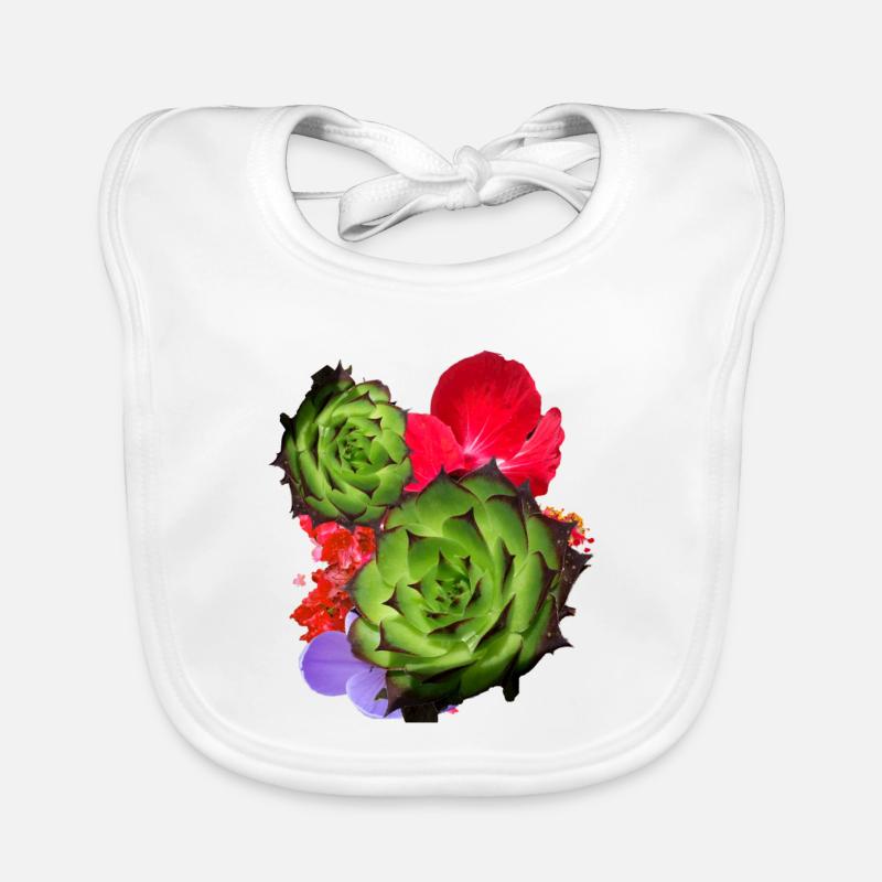 Cactus, fleur, hibiscus Bavoir bio Bébé
