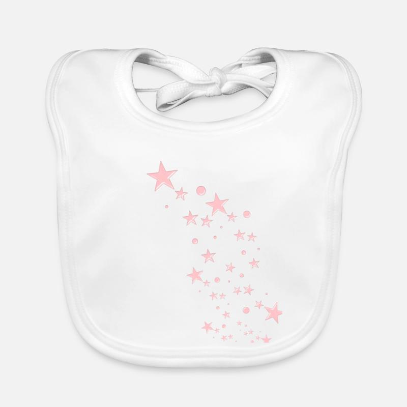 Sterne,stern, pinke Sterne, pink - Baby Bio-Lätzchen - Weiß