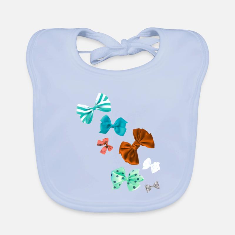 Bows, colorful bows, bow tie, check pattern Organic Baby Bibs