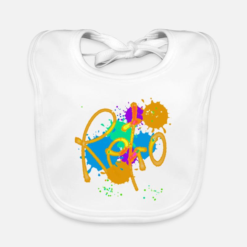 Retro,typo,neon,splash, colorful Organic Baby Bibs