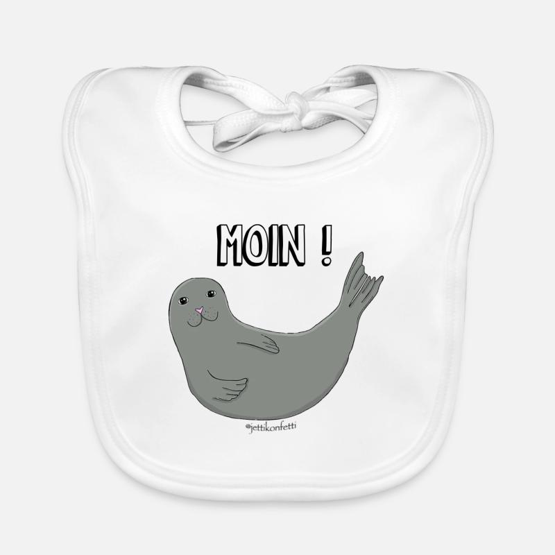Moin Robbe Nordsee Meer design Baby Bio-Lätzchen