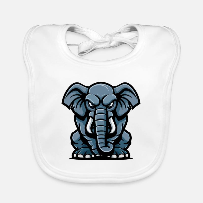 Elefant Comic - Baby Bio-Lätzchen - Weiß