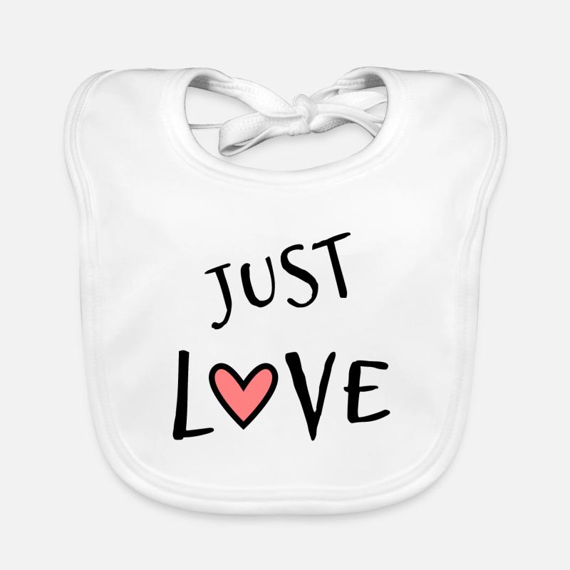 JUST LOVE. JUST MARRIED. VIVE LES MARIES. EVJF Bavoir bio Bébé
