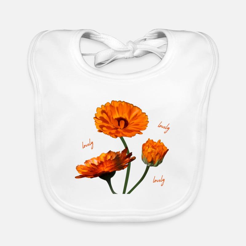 Soucis fleurs d’oranger de souci Bavoir bio Bébé
