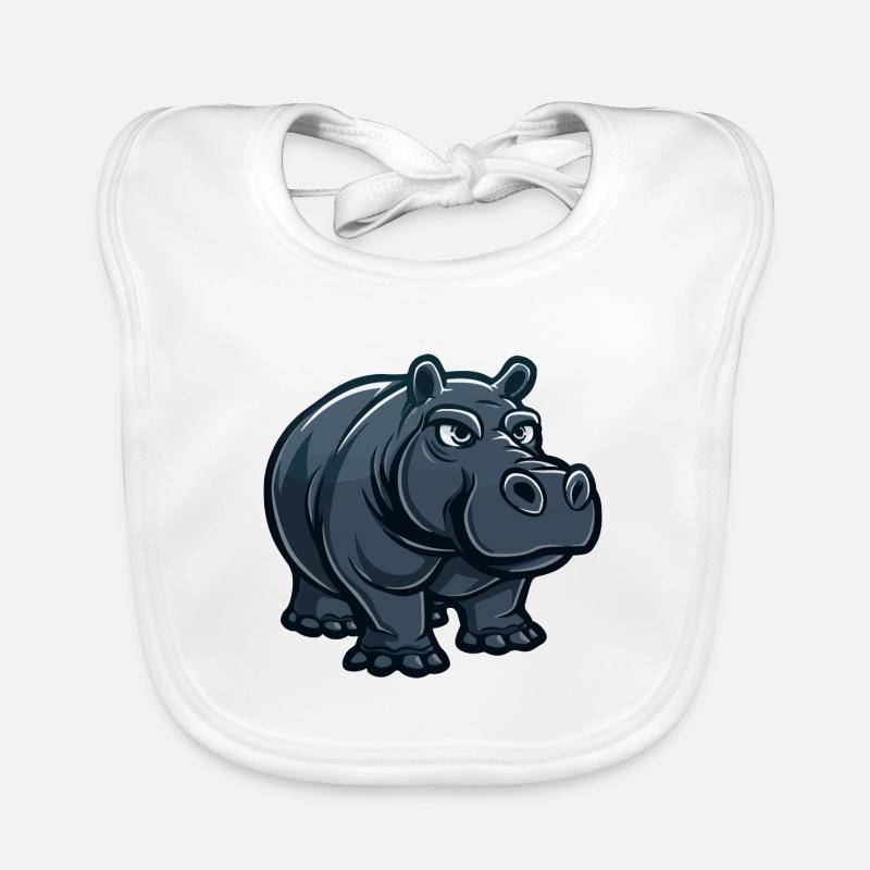 Bande dessinée hippopotame Bavoir bio Bébé