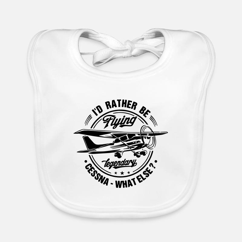 Pilote de Cessna - Bavoir bio Bébé - blanc