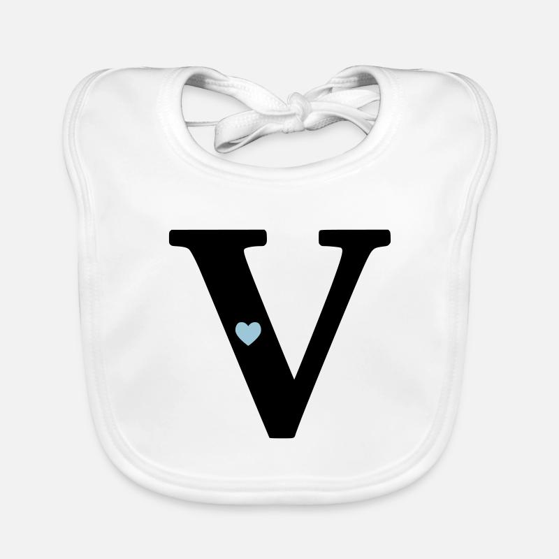 Buchstabe V Anfangsbuchstabe Baby Bio-Lätzchen