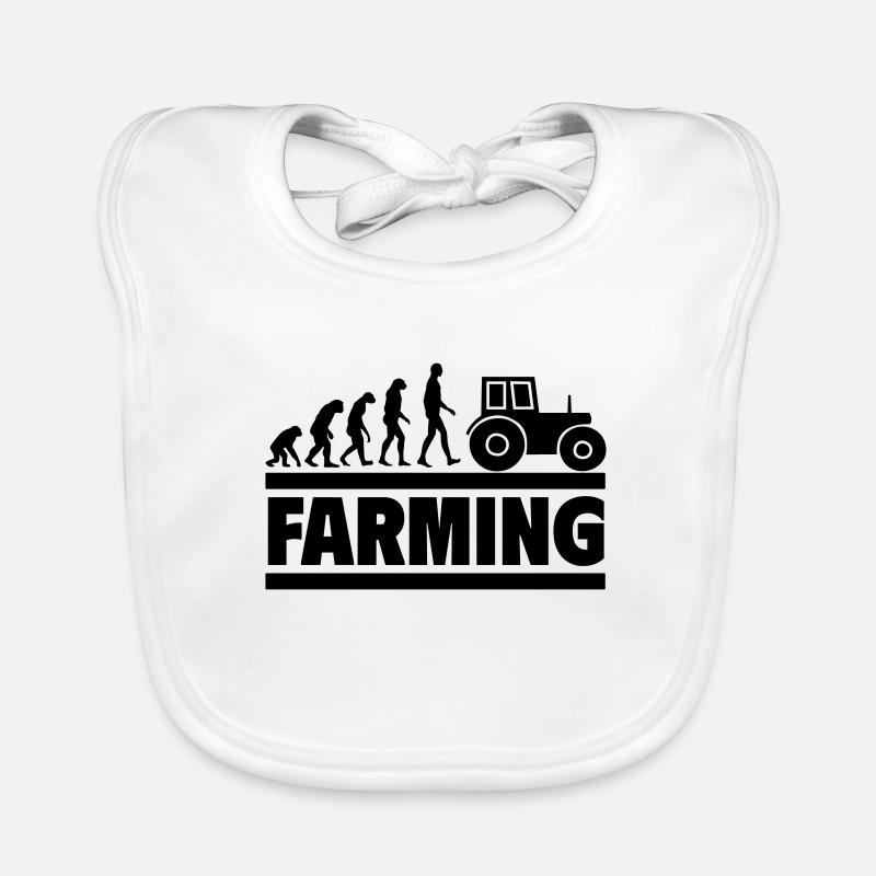 Evolution of the farmer From man to tractor driver Organic Baby Bibs