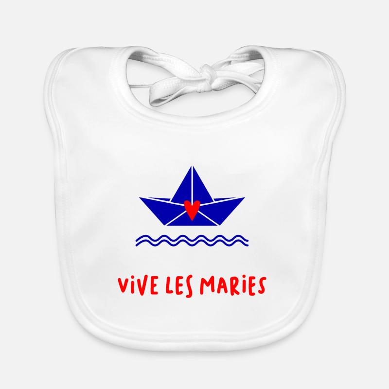 VIVE LES MARIES. JUST MARRIED. SAINT VALENTIN Bavoir bio Bébé