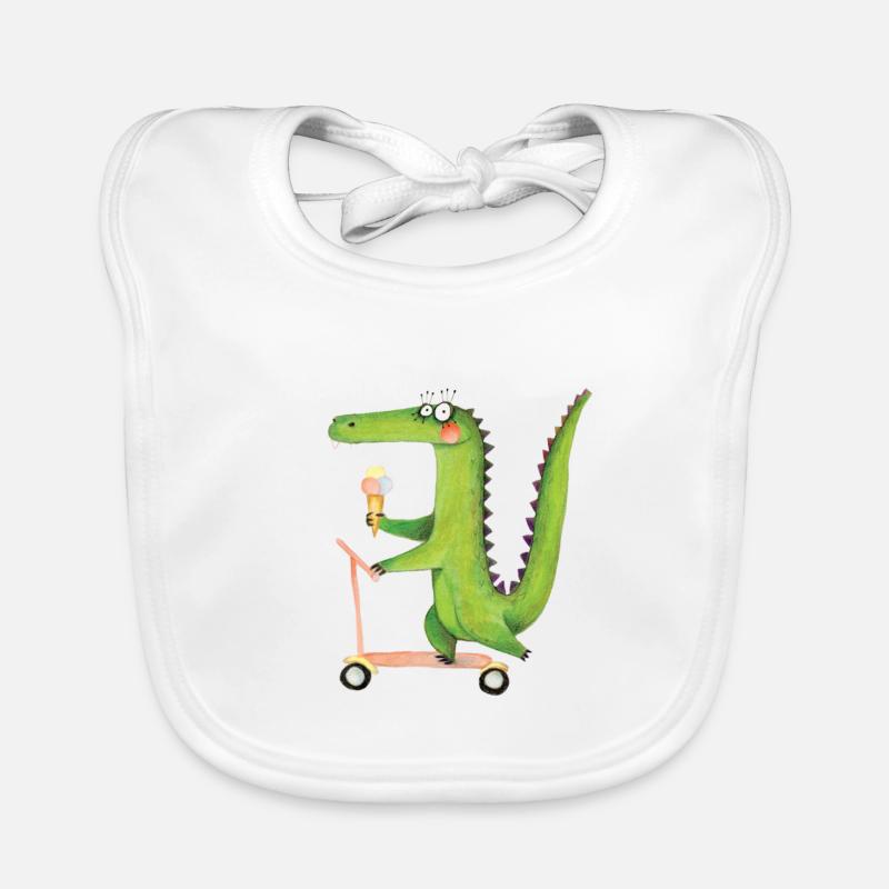 Crocodile sur trotinette Bavoir bio Bébé