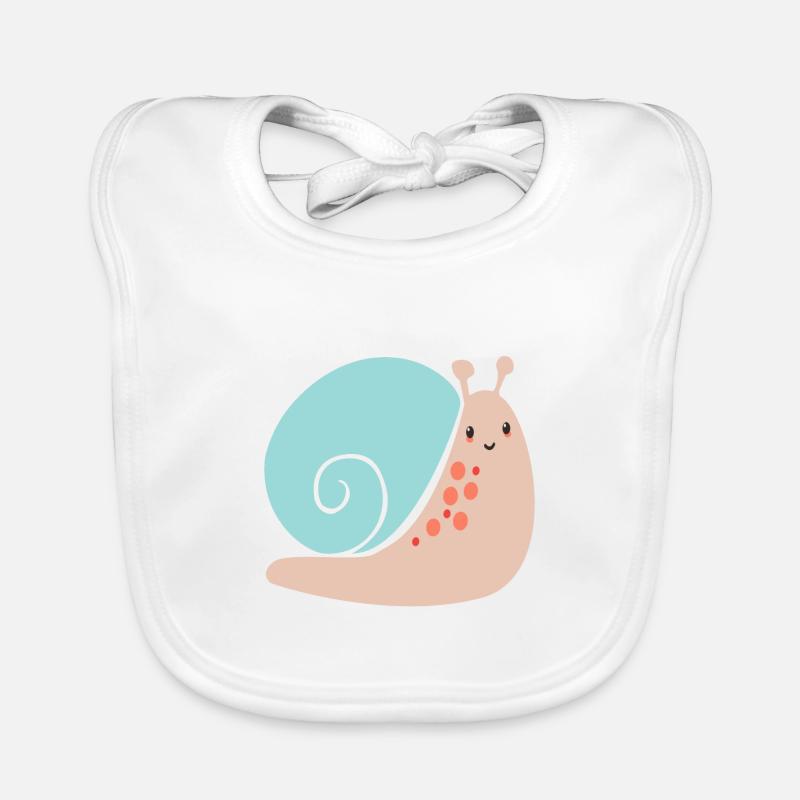 escargot - Bavoir bio Bébé - blanc