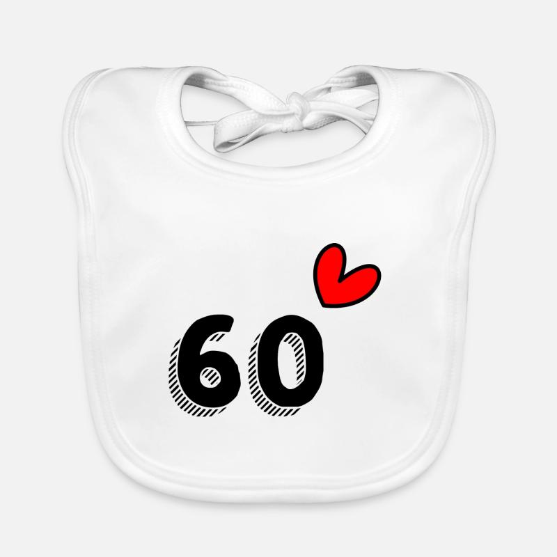 60 ANS. 60e ANNIVERSAIRE. ANNIVERSAIRE 60 ANS. 60 Bavoir bio Bébé