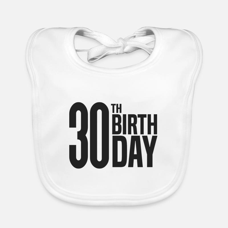 30e anniversaire - Bavoir bio Bébé - blanc