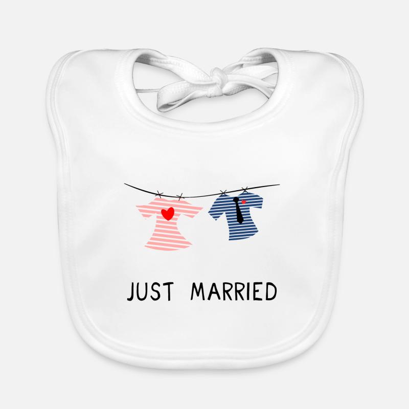 JUST MARRIED. MARRIED. VIVE LES MARIES Bavoir bio Bébé