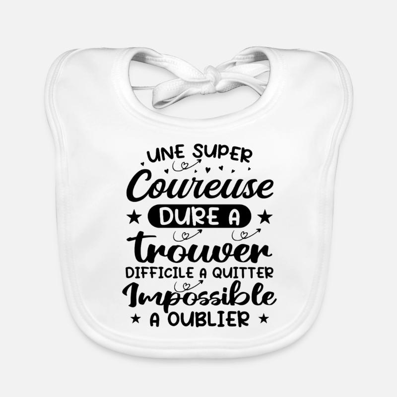 Une Super Coureuse - Cadeau coureuse Bavoir bio Bébé